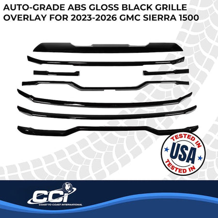 Coast to Coast International CCI Grille Insert GI205BLK, Tape-On Overlay, 8 Piece, Painted, Gloss Black, ABS - Outdoor Depot
