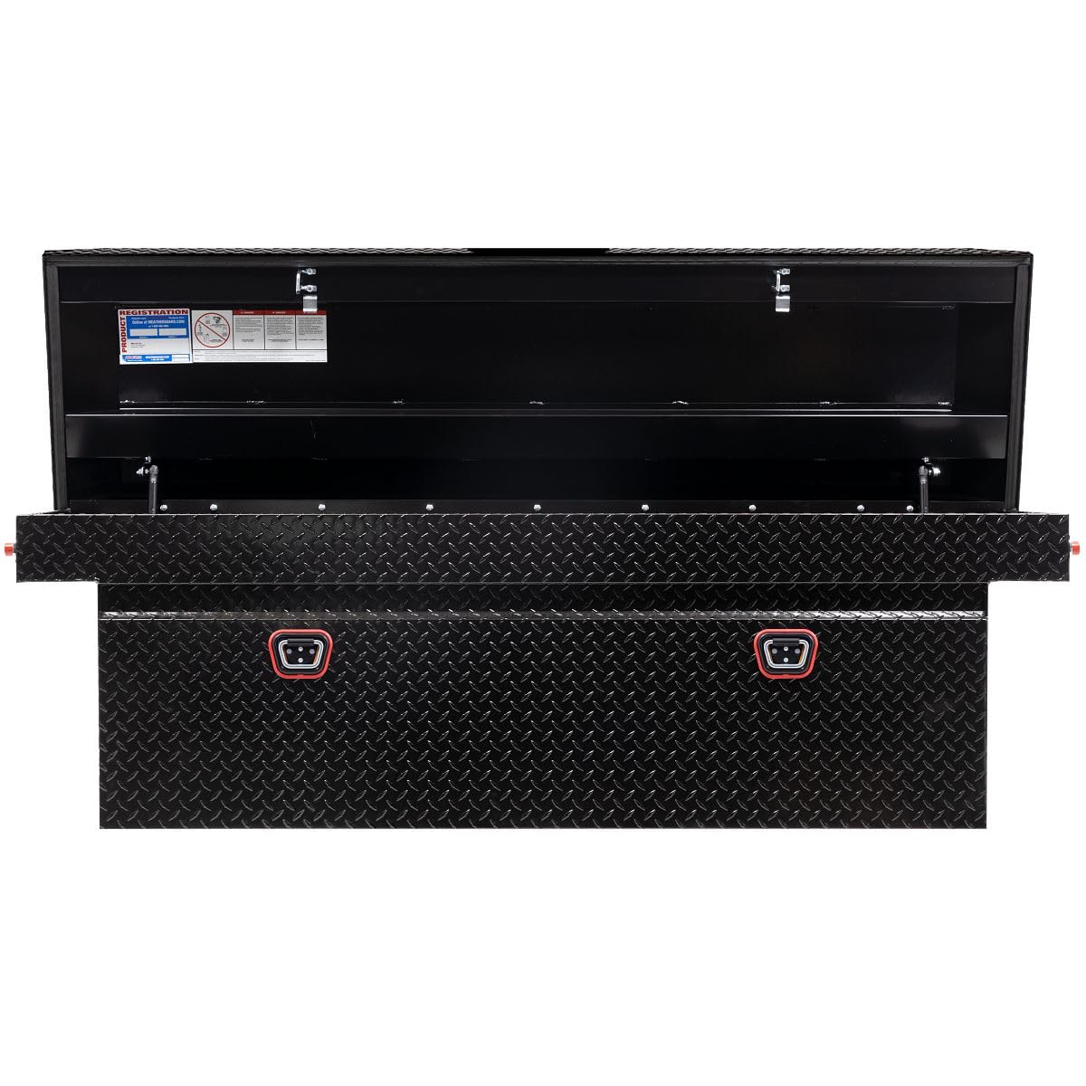 Weather Guard Weather Guard Model 123-5-04 Saddle Box, Aluminum, Full Deep, Gloss Black, 15.0 cu ft - Outdoor Depot