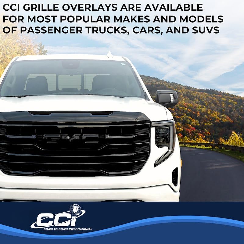 Coast to Coast International CCI Grille Insert GI205BLK, Tape-On Overlay, 8 Piece, Painted, Gloss Black, ABS - Outdoor Depot