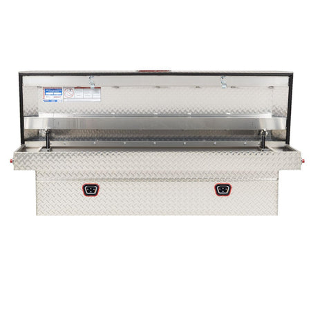 Weather Guard Weather Guard Model 127-0-04 Saddle Box, Aluminum, Full Standard, Clear, 11.0 cu ft - Outdoor Depot