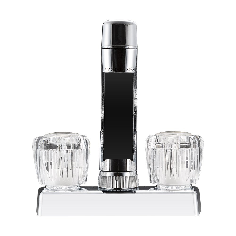 Dura Faucet Dura Faucet DF-PK640A-CP RV Swivel Kitchen, Galley or Bar Faucet with Crystal Acrylic Knobs - Outdoor Depot