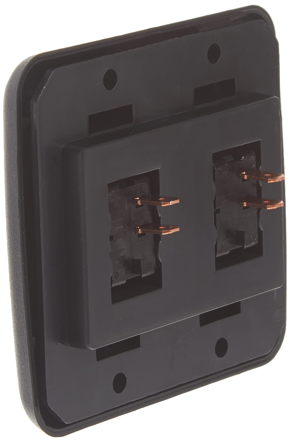 JR Products JR Products 12235 Black Double SPST On-Off Switch with Bezel - Outdoor Depot