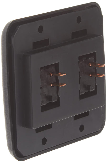 JR Products JR Products 12235 Black Double SPST On-Off Switch with Bezel - Outdoor Depot