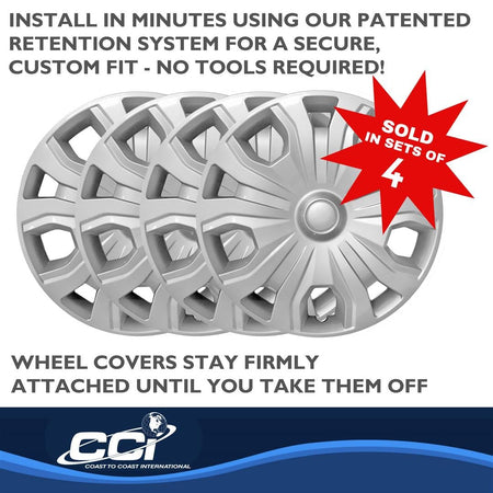 Coast to Coast International CCI Wheel Cover IWC55617S, 17 Inch, 7 Double Spoke, Painted, Silver, Automotive - Outdoor Depot