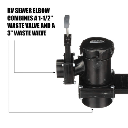 Valterra Valterra San Tee Double Rotating Valve, Mess-Free Waste Valve for RV's, Campers, Trailers, 3" x - Outdoor Depot