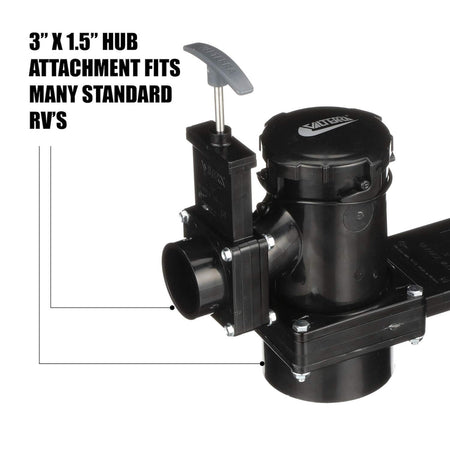 Valterra Valterra San Tee Double Rotating Valve, Mess-Free Waste Valve for RV's, Campers, Trailers, 3" x - Outdoor Depot