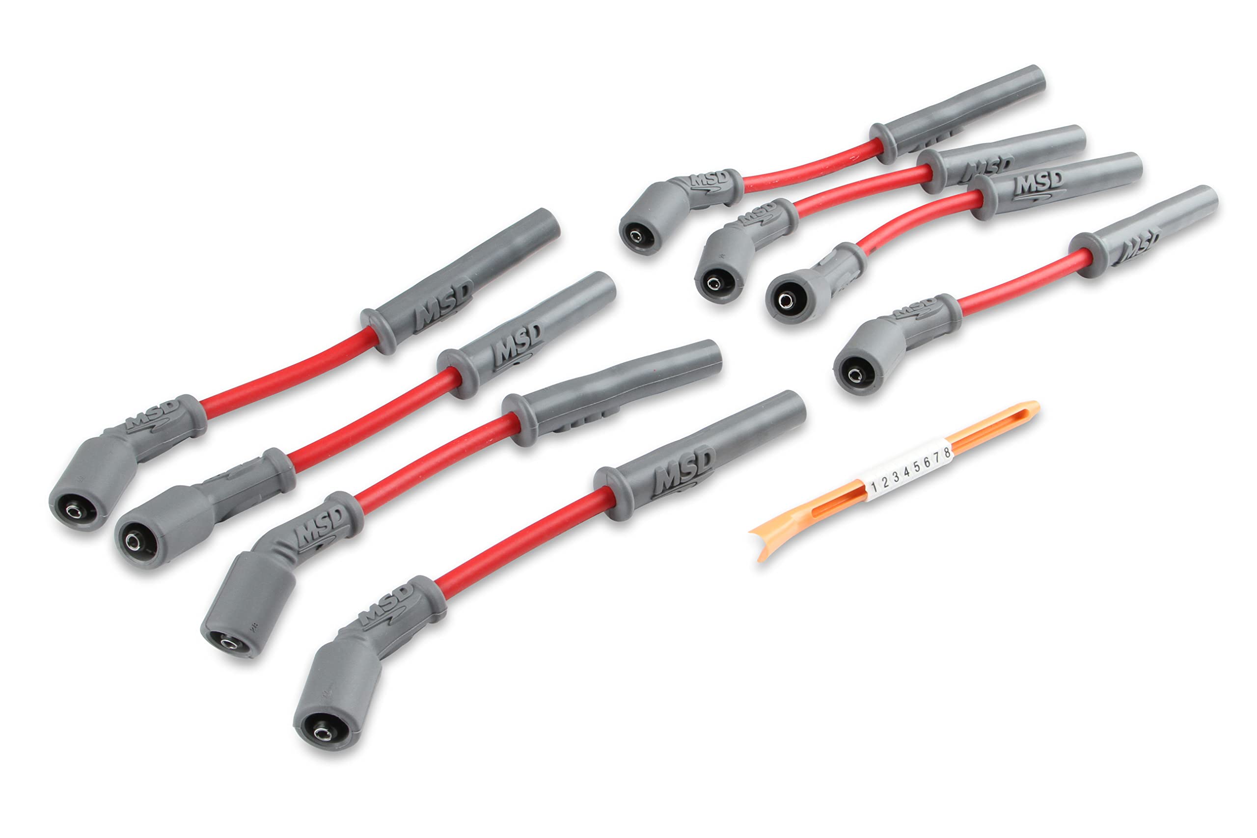 MSD MSD 32819 Super Conductor Spark Plug Wire Set, Red - Outdoor Depot