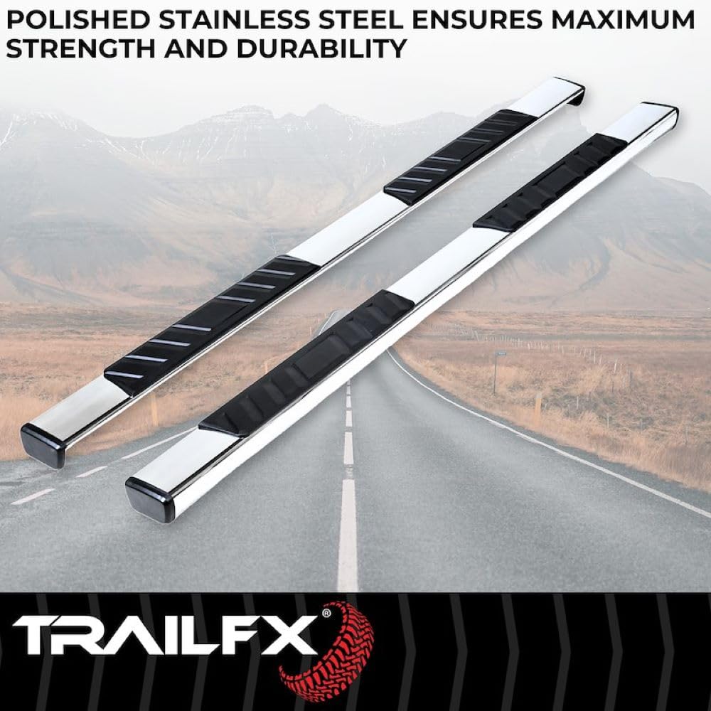 Trailfx Trailfx 4' T4 Series Cab Length Polished Trapezoid Step Bars - Outdoor Depot