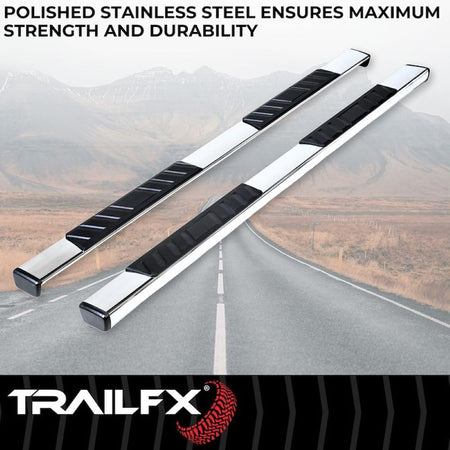 Trailfx Trailfx 4' T4 Series Cab Length Polished Trapezoid Step Bars - Outdoor Depot