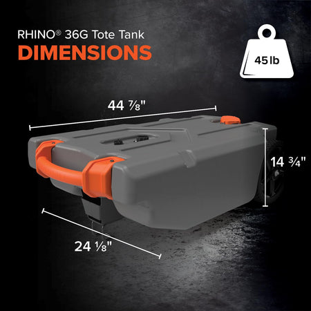 Camco Camco Rhino 36-Gallon RV Tote Tank - Features Large Heavy-Duty No-Flat Wheels & Built-in Gate Valve - - Outdoor Depot