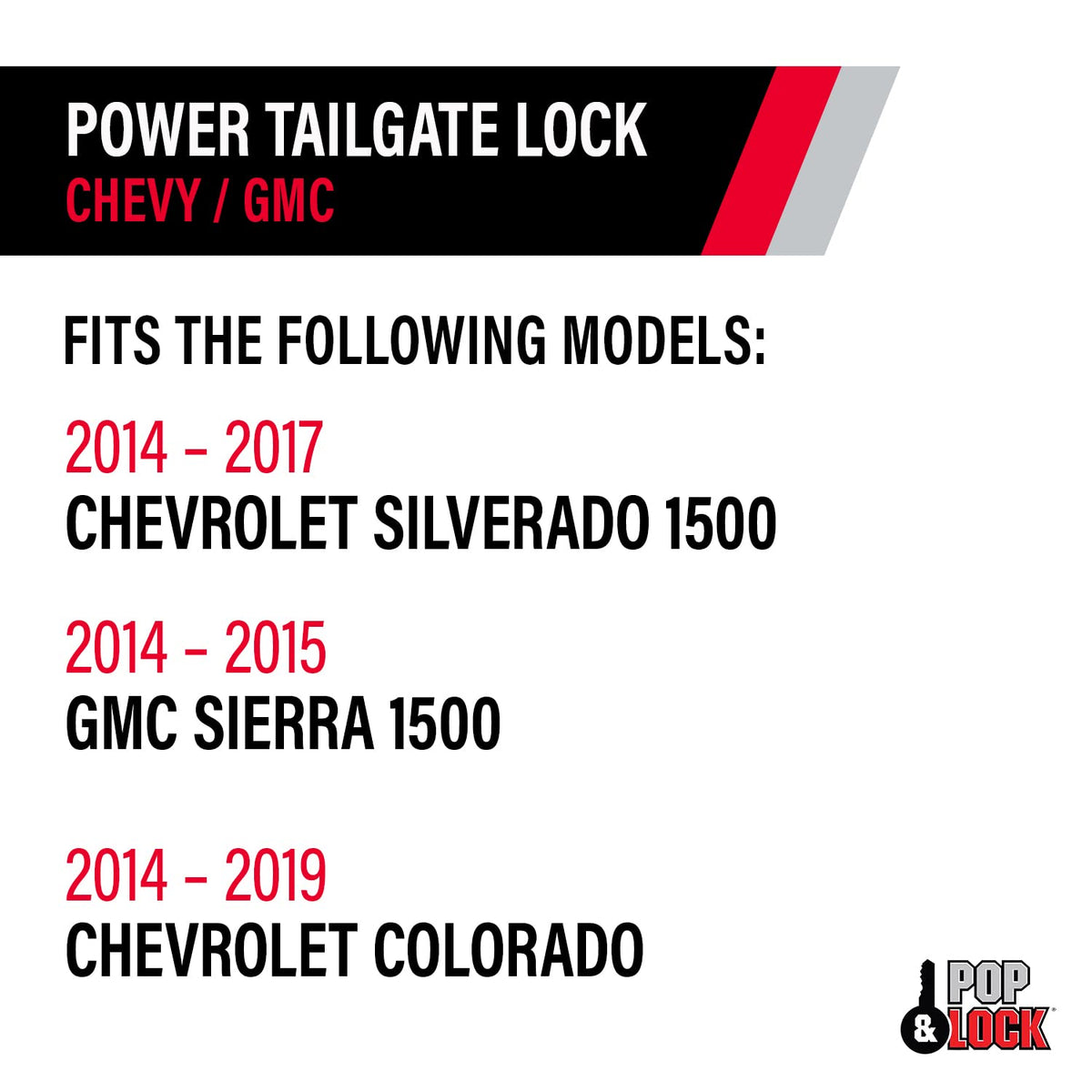 Pop & Lock Pop & Lock – Power Tailgate Lock for Chevrolet Silverado 1500, GMC Sierra 1500 & 2500 (PL8140) - Outdoor Depot