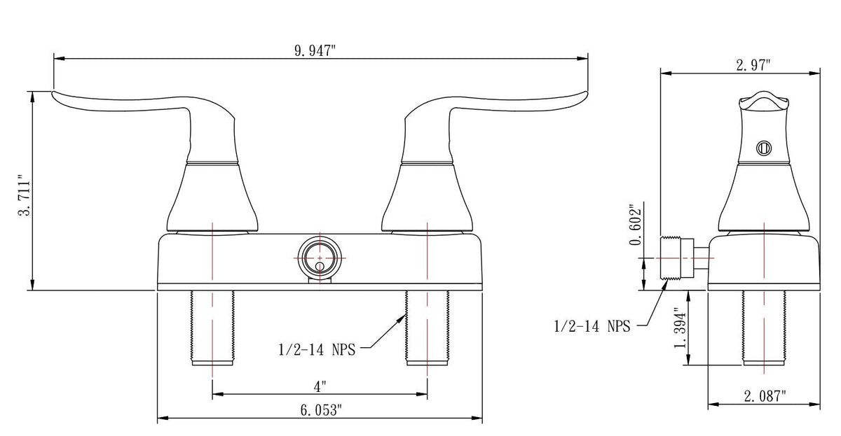 Dura Faucet Dura Faucet DF-SA100LH-SN RV Shower Faucet Valve Diverter with Winged Levers (Satin Nickel) - Outdoor Depot