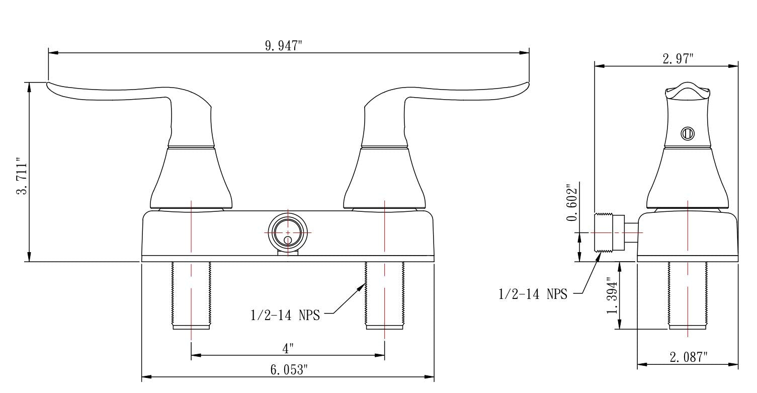 Dura Faucet Dura Faucet DF-SA100LH-SN RV Shower Faucet Valve Diverter with Winged Levers (Satin Nickel) - Outdoor Depot