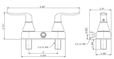 Dura Faucet Dura Faucet DF-SA100LH-SN RV Shower Faucet Valve Diverter with Winged Levers (Satin Nickel) - Outdoor Depot