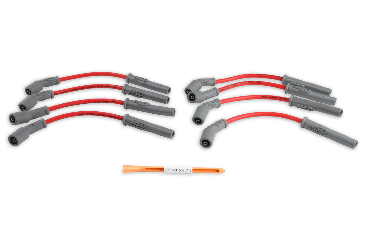 MSD MSD 32829 Super Conductor Spark Plug Wire Set, Red - Outdoor Depot