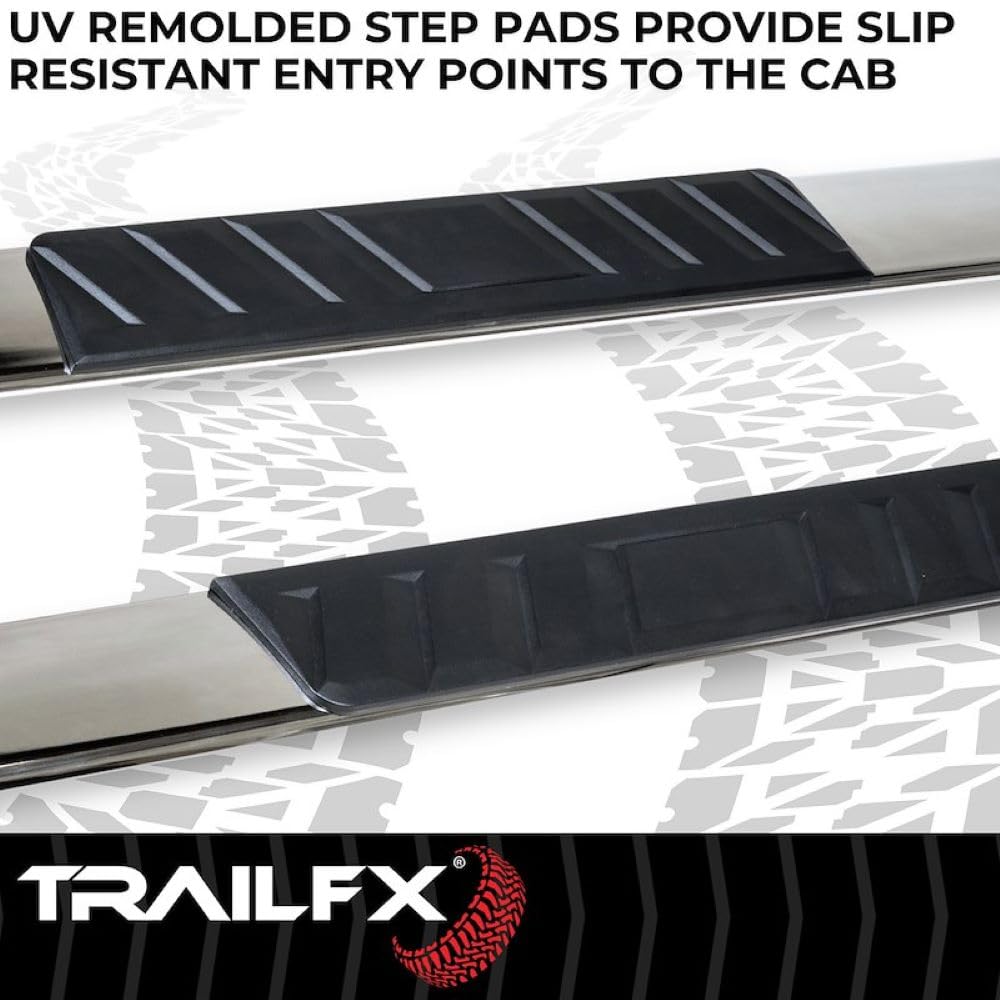 Trailfx Trailfx 4' T4 Series Cab Length Polished Trapezoid Step Bars - Outdoor Depot
