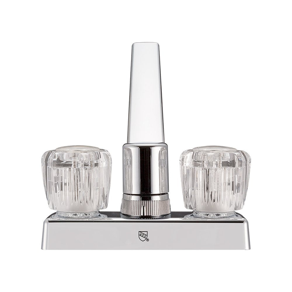 Dura Faucet Dura Faucet DF-PK640A-CP RV Swivel Kitchen, Galley or Bar Faucet with Crystal Acrylic Knobs - Outdoor Depot