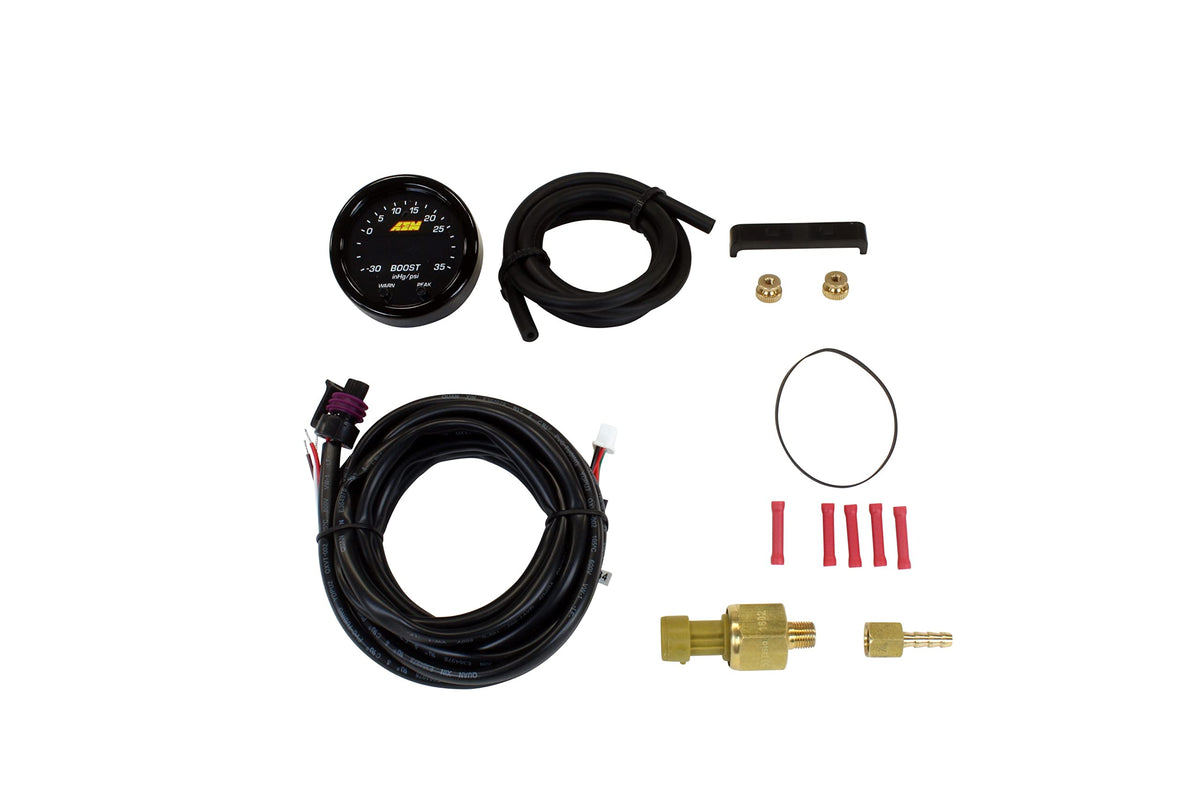 AEM AEM 30-0306 X-Series Boost Pressure Gauge 52mm, Black - Outdoor-Depot.us