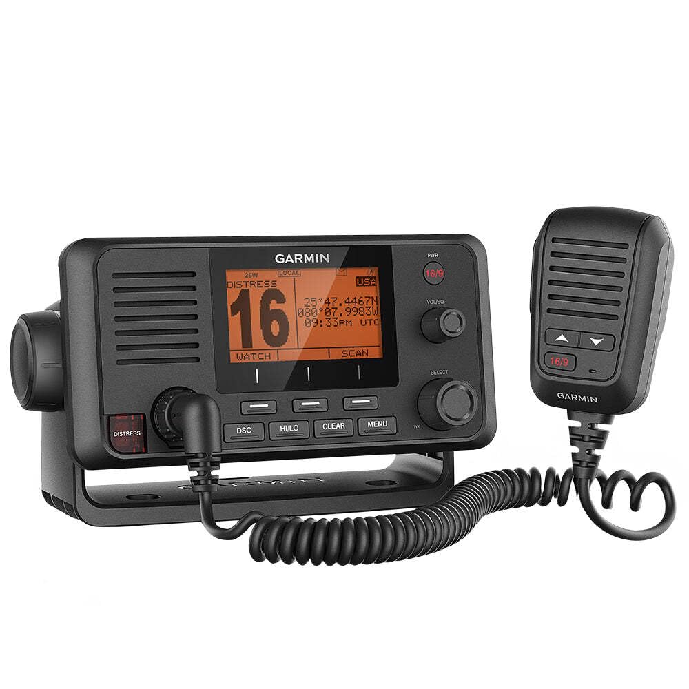 Garmin Garmin 0100209800 VHF 215 AIS, Slate Gray with Amp Yellow Band - Outdoor Depot