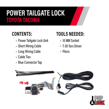 Pop & Lock Pop & Lock – Power Tailgate Lock for Toyota Tacoma, Fits Models 2005 to 2015 (PL8521) - Outdoor Depot