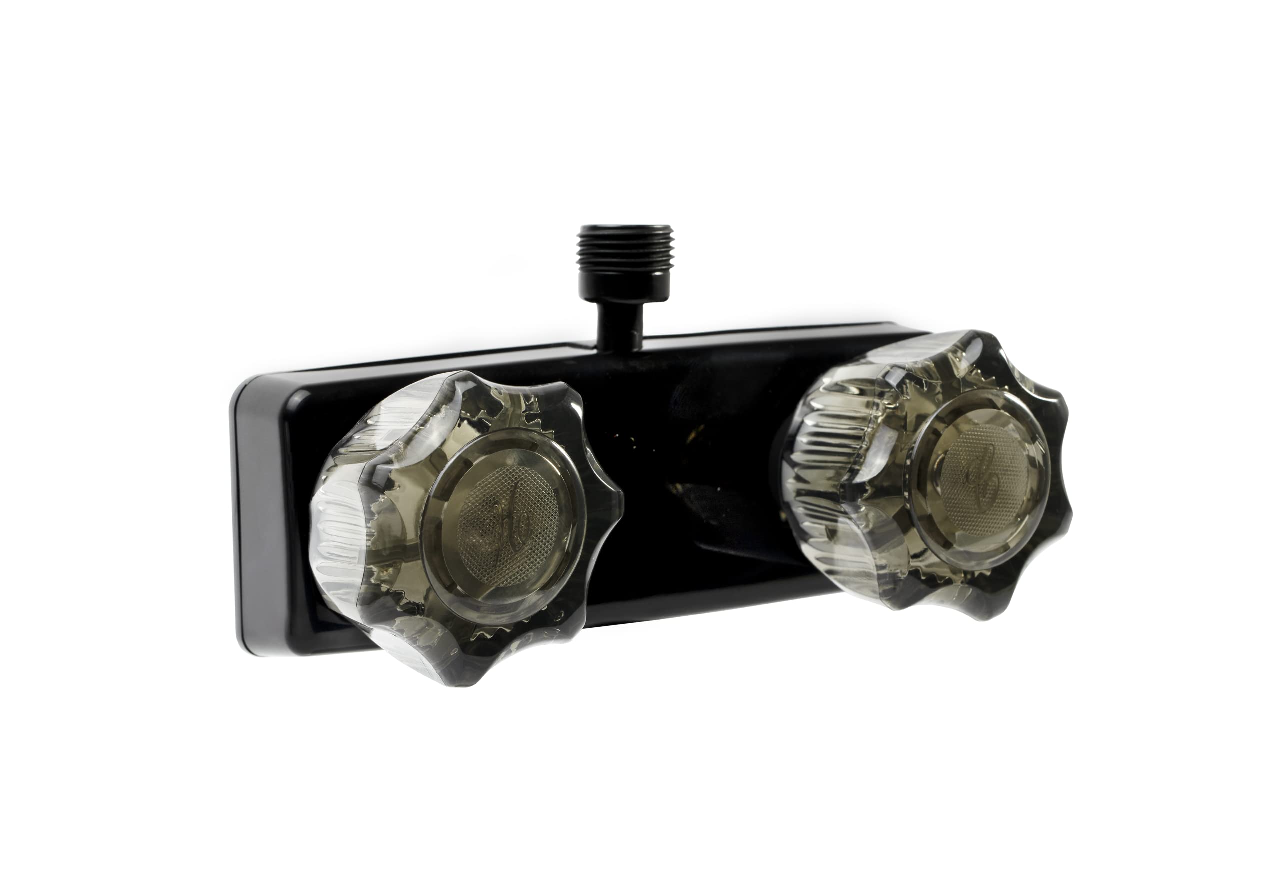 Dura Faucet Dura Faucet RV Shower Faucet w/Smoked Acrylic Knobs - Black - Outdoor Depot