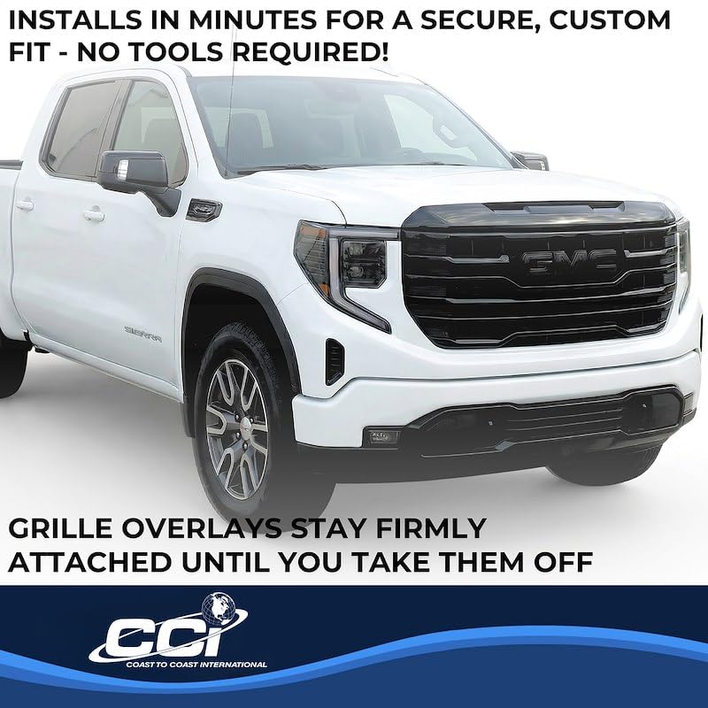 Coast to Coast International CCI Grille Insert GI205BLK, Tape-On Overlay, 8 Piece, Painted, Gloss Black, ABS - Outdoor Depot