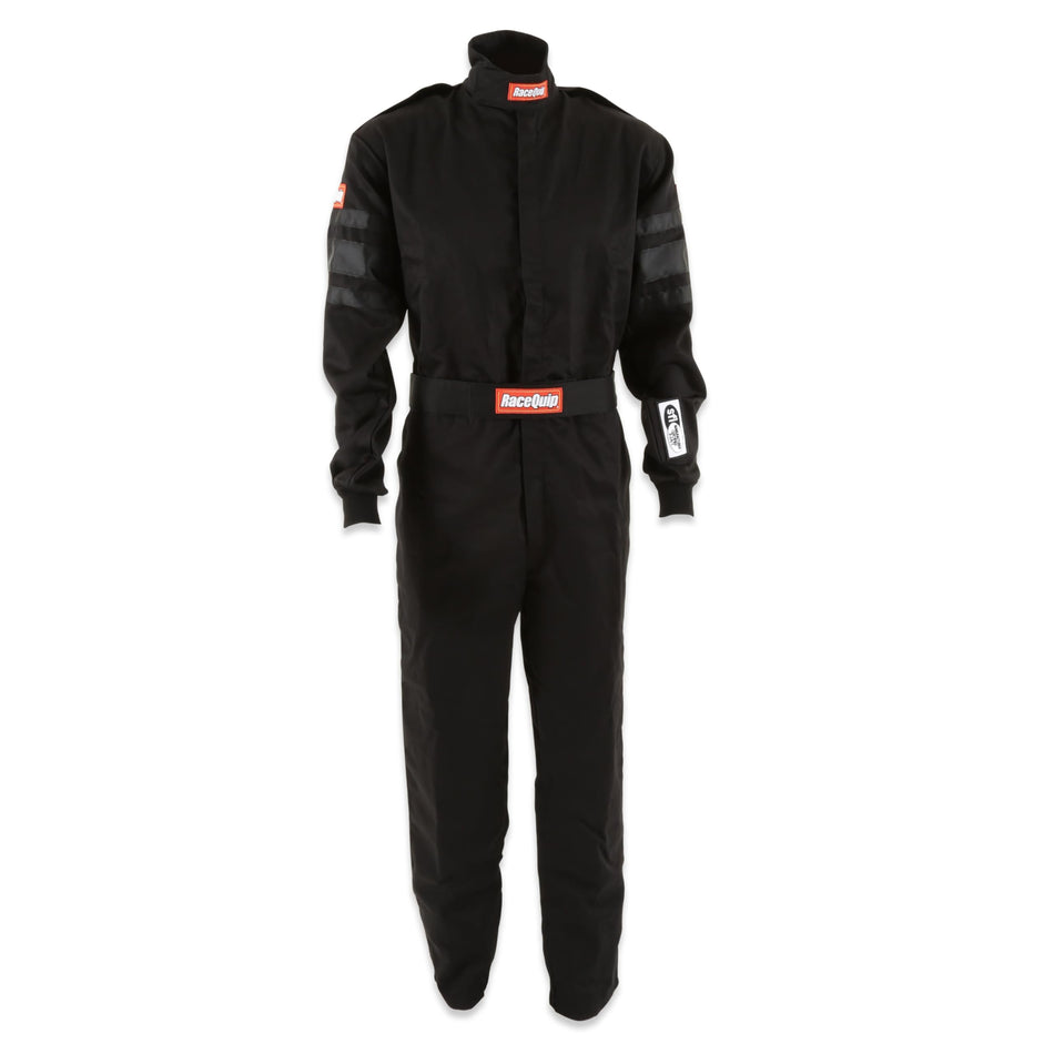 RaceQuip RaceQuip® 110006RQP 110 Series 1-Pc Driving Suit - SFI 3.2A/1 - Black - XL - Outdoor Depot