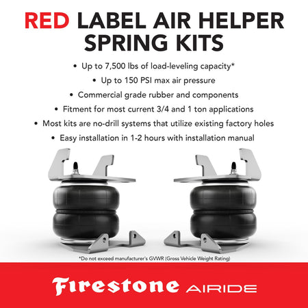 Airide Firestone Airide 2709 Red Label Rear Air Springs Kit fits 2011-2025 Silverado Sierra 2500HD 3500HD | - Outdoor Depot