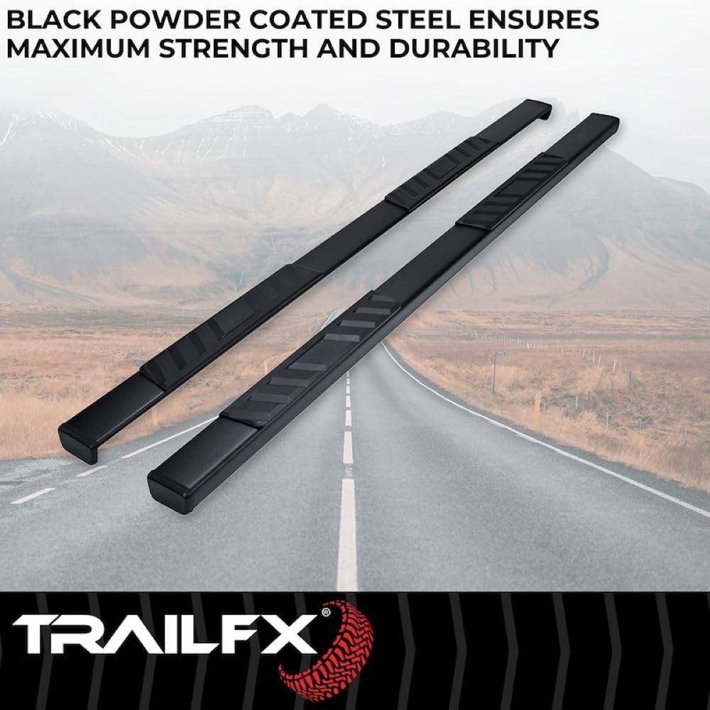 Trailfx Trailfx Side Step Bars Fits 2015–2025 Ford F-150 4 InchTrapezoid Straight Side Steps with Step Pads - Outdoor Depot