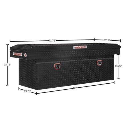 Weather Guard Weather Guard Model 123-5-04 Saddle Box, Aluminum, Full Deep, Gloss Black, 15.0 cu ft - Outdoor Depot