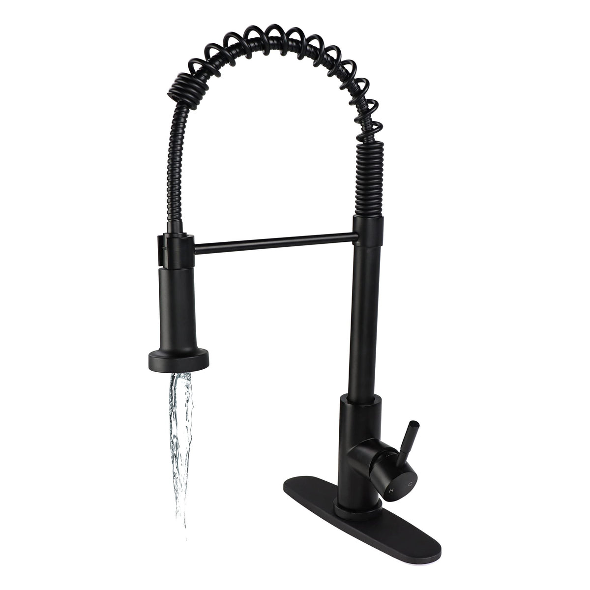 Empire Faucets Empire Faucets SP5000BMT-A Single Lever Spring Faucet with Hi-Arc Coiled Spout, Hammer Style - Outdoor Depot