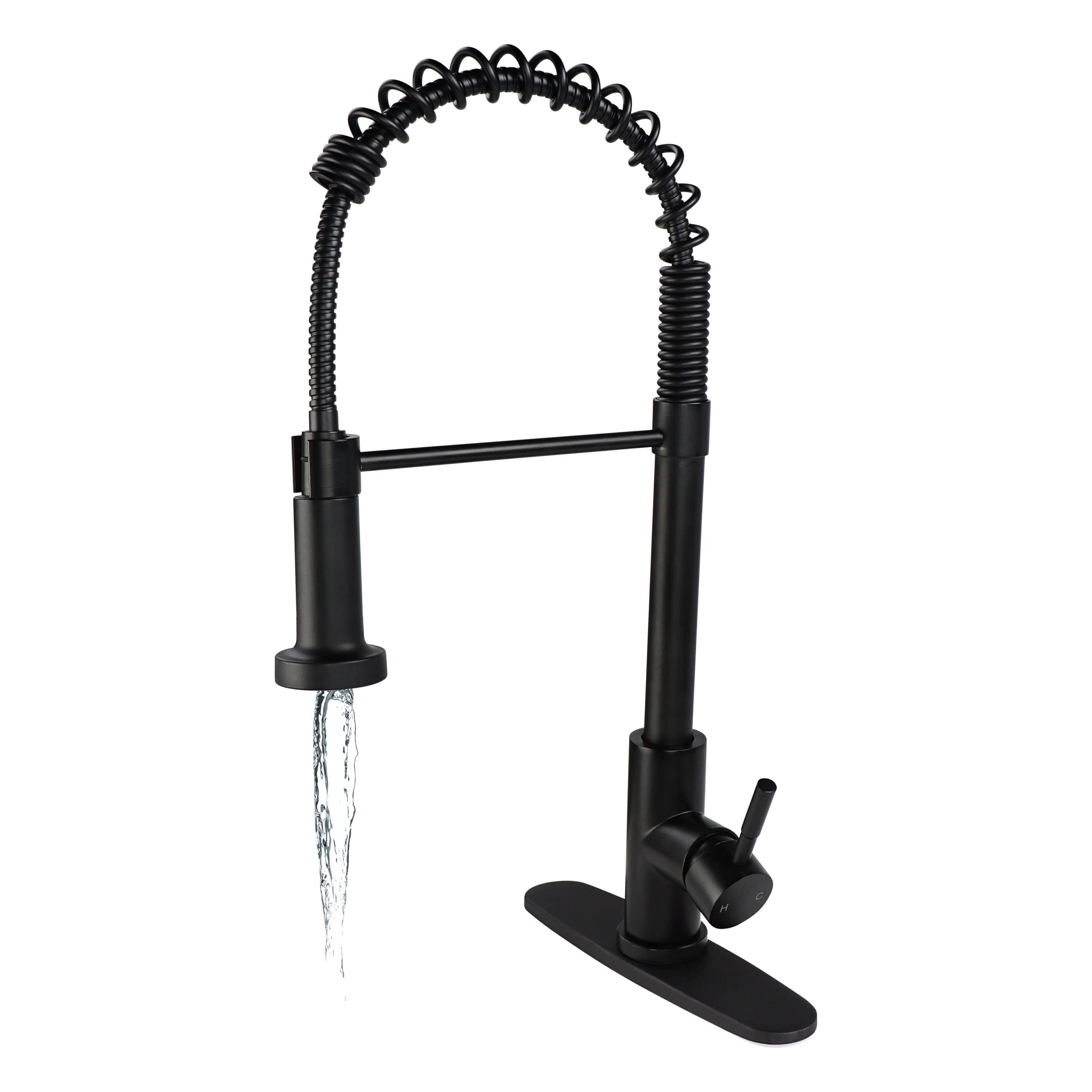Empire Faucets Empire Faucets SP5000BMT-A Single Lever Spring Faucet with Hi-Arc Coiled Spout, Hammer Style - Outdoor Depot