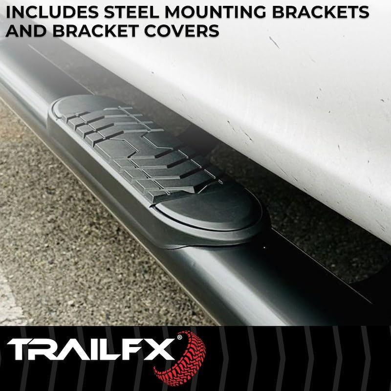 Trailfx TrailFX A7056B Truck Running Boards Fits Ram 1500 Crew Cab 2011-2018 Oval 5 Inch Straight Nerf Bars - Outdoor Depot