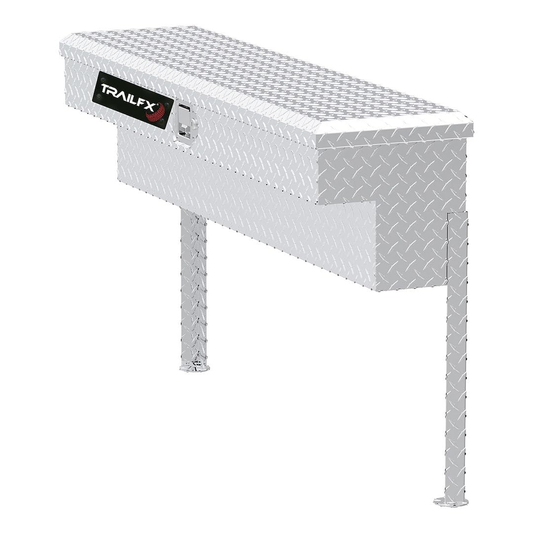 Trailfx TrailFX Side Mount Tool Box Single Lid with Struts Polished 16-Gauge Diamond Tread Aluminum 3 Cubic - Outdoor Depot