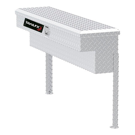 Trailfx TrailFX Side Mount Tool Box Single Lid with Struts Polished 16-Gauge Diamond Tread Aluminum 3 Cubic - Outdoor Depot