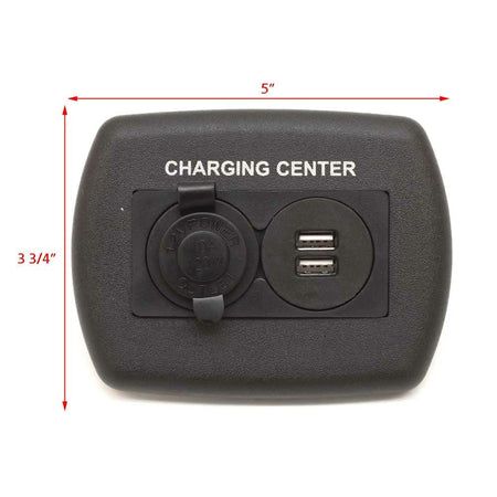 JR Products JR Products 15095 12V/USB Charging Center - Black - Outdoor Depot