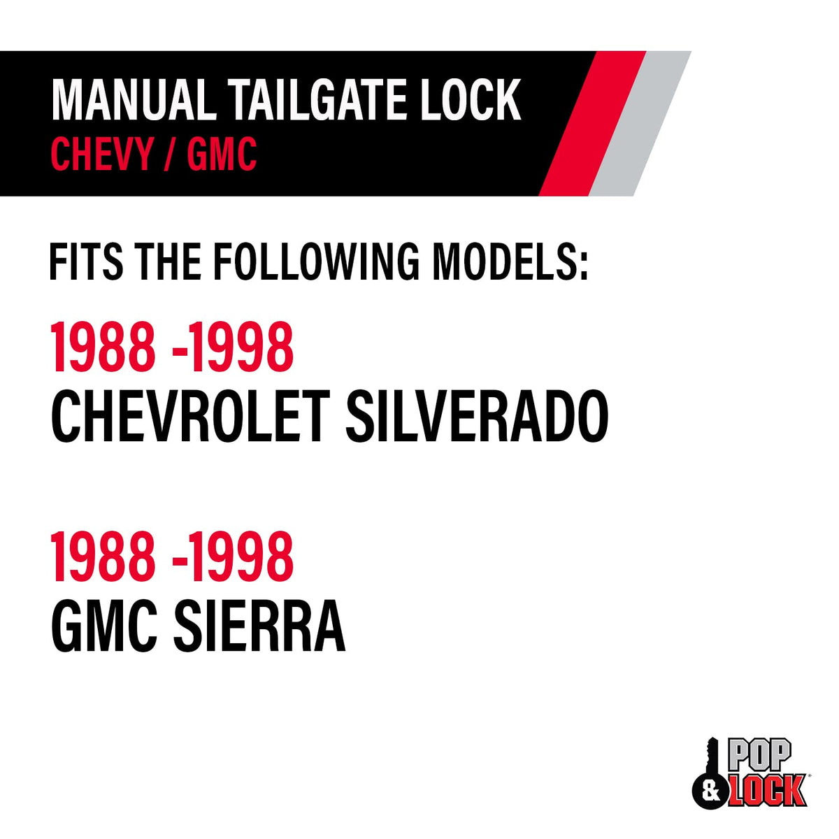 Pop & Lock Pop & Lock PL1050 Black Manual Tailgate Lock for Chevy/GMC - Outdoor Depot