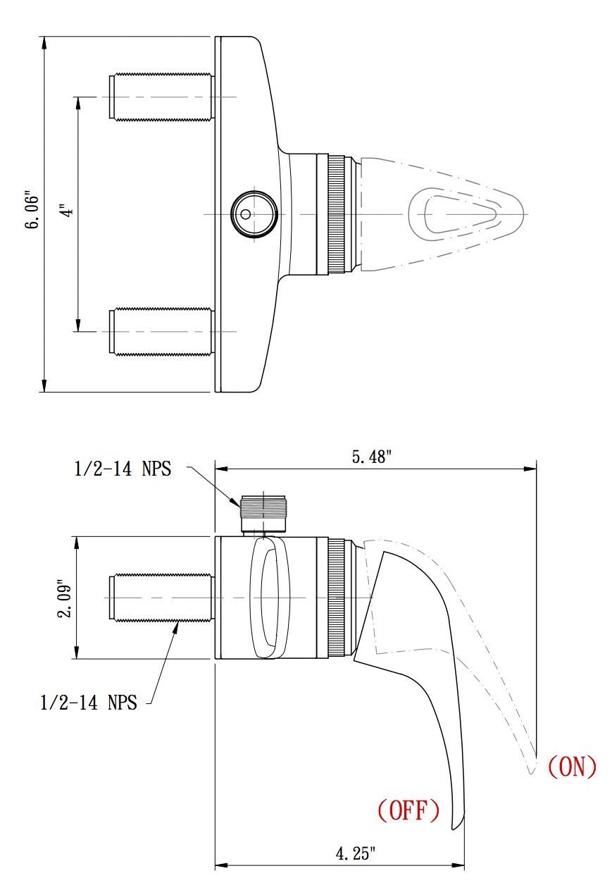 Dura Faucet Dura Faucet Single Lever RV Shower Faucet Valve Diverter for Recreational Vehicle, Motor Home, - Outdoor Depot
