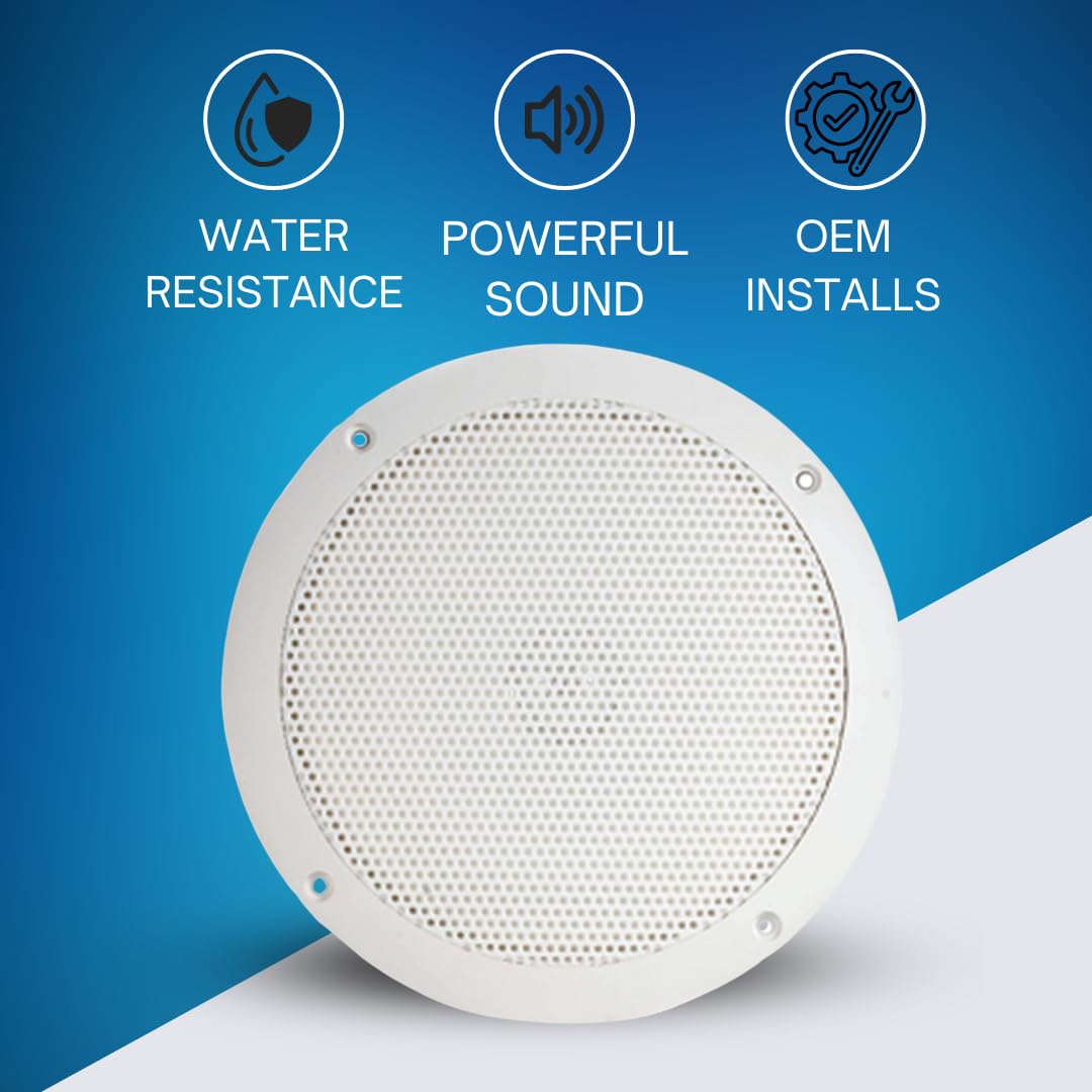 PQN Audio PQN Audio ECO50-4W Waterproof Marine Speakers - RV, Camper, Boat, Wall and Floor Outdoor Speakers - Outdoor Depot