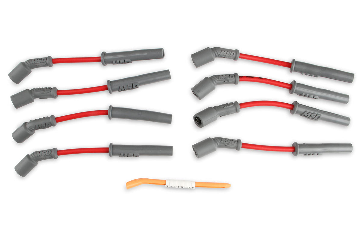 MSD MSD 32819 Super Conductor Spark Plug Wire Set, Red - Outdoor Depot