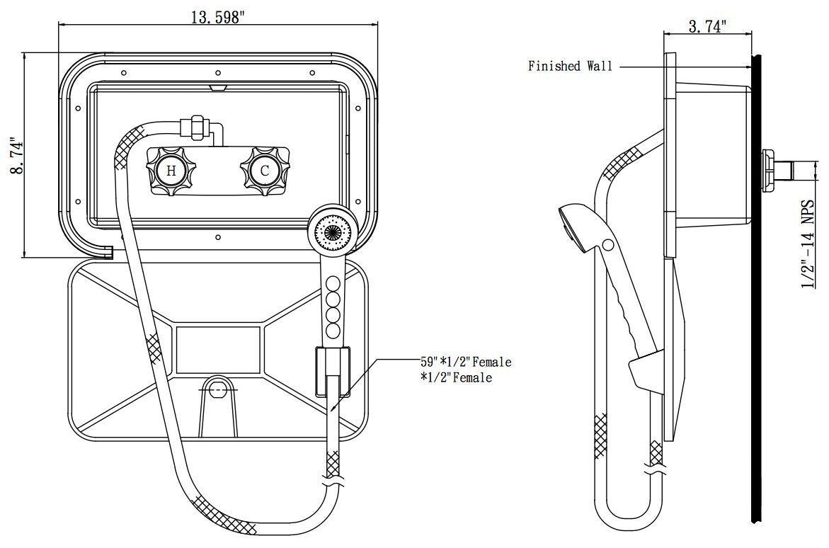 Dura Faucet Dura Faucet DF-SA400-ORB RV Hand Held Shower Wand, Water-Saving Trickle Switch (Oil Rubbed - Outdoor Depot
