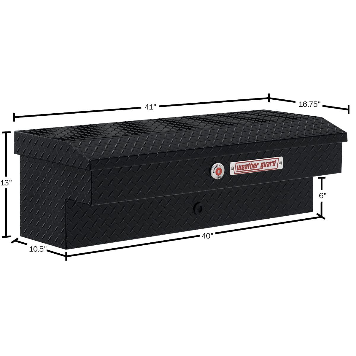 Weather Guard Weather Guard Model 184-5-04 41in Lo-Side Truck Box, Aluminum, Gloss Black, 3.0 cu ft capacity - Outdoor Depot