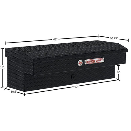 Weather Guard Weather Guard Model 184-5-04 41in Lo-Side Truck Box, Aluminum, Gloss Black, 3.0 cu ft capacity - Outdoor Depot