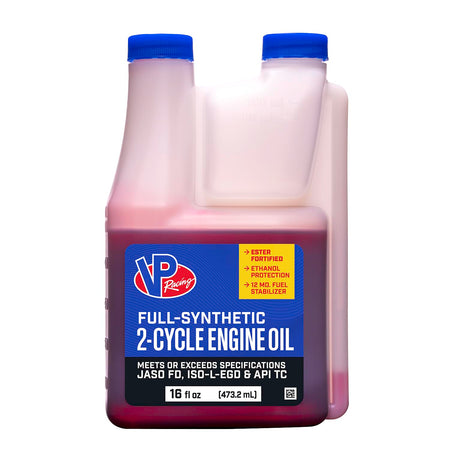 VP Racing VP Racing 2907 Full-Synthetic 2-Cycle Oil for Small Engines, 16 Ounce (1 Pack) - Outdoor Depot
