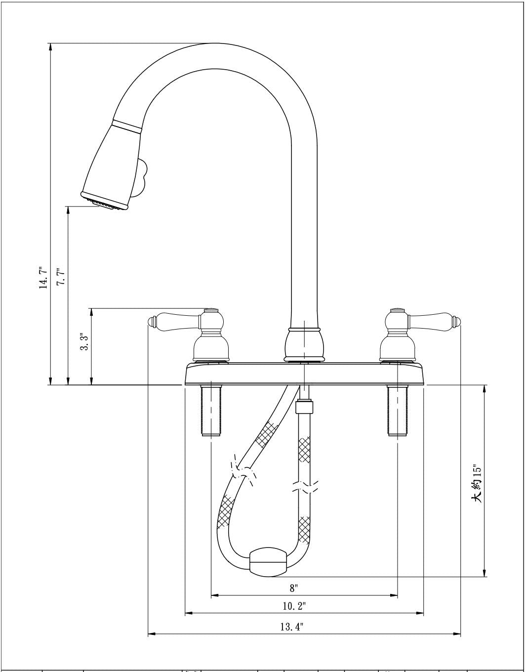 Dura Faucet Dura Faucet DF-PK350L-CP Non-Metallic Dual Lever Pull-Down Rv Kitchen Faucet - Chrome Polished - Outdoor Depot