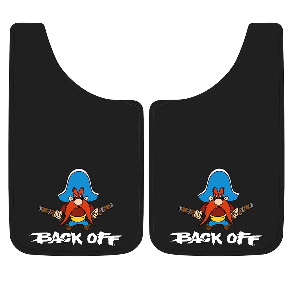 PLASTICOLOR 000502R01 Yosemite Sam Back Off Easy Fit Mud Guard 11 - Set of 2,Multi-colored