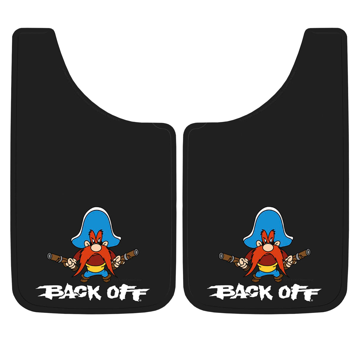 Plasticolor Plasticolor 000502R01 Yosemite Sam Back Off Easy Fit Mud Guard 11" - Set of 2,Multi-colored - Outdoor Depot