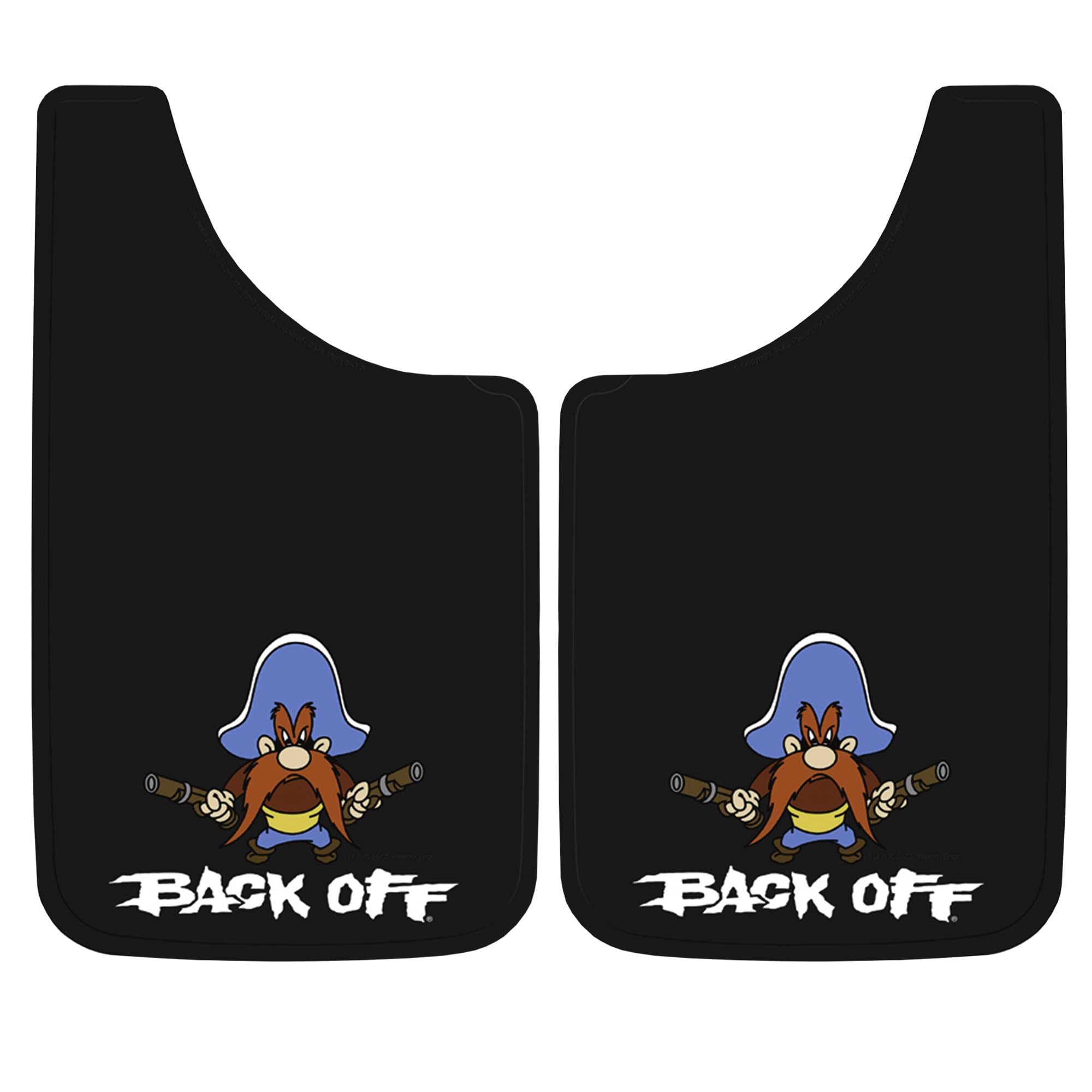 Plasticolor Plasticolor 000502R01 Yosemite Sam Back Off Easy Fit Mud Guard 11" - Set of 2,Multi-colored - Outdoor Depot