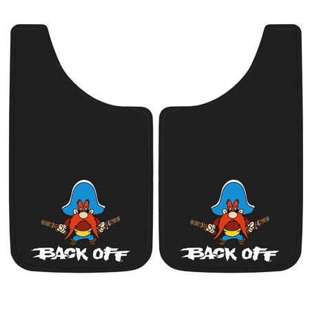 Plasticolor Plasticolor 000502R01 Yosemite Sam Back Off Easy Fit Mud Guard 11" - Set of 2,Multi-colored - Outdoor Depot