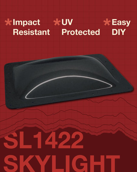 ICON ICON RV Skylight - SL1422DS - Dark Smoke, Fits 14"x22" Openings, 16"x26" Overall, Outer Dome Skylight - Outdoor Depot